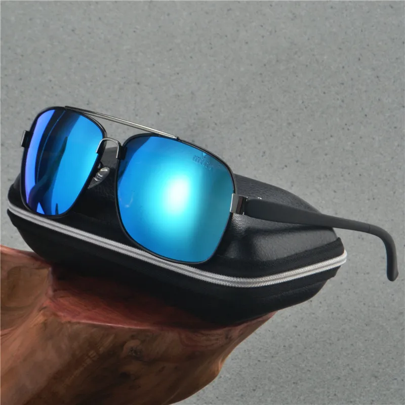 Модный квадратный женские поляризованные солнцезащитные очки UV400 Для мужчин очки Классическая обувь на высоком каблуке в стиле «Ретро», фирменные кроссовки для вождения солнцезащитные очки FML - Цвет линз: blue lens