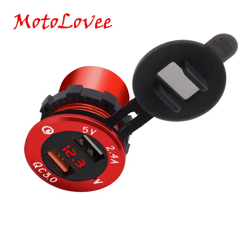 Автомобильное быстрое зарядное устройство MotoLovee QC 3 0 адаптер питания с двумя USB