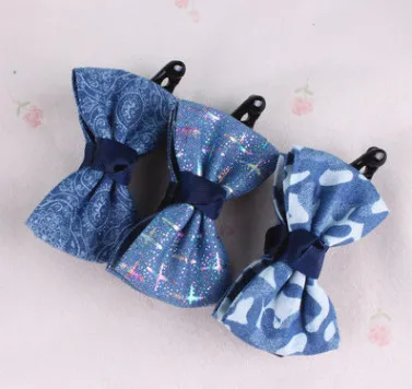 

New Women's Hair Clips Printed Banana Clips Denim Fabric Bow hairpin Handmade Fashion Hair Accessories