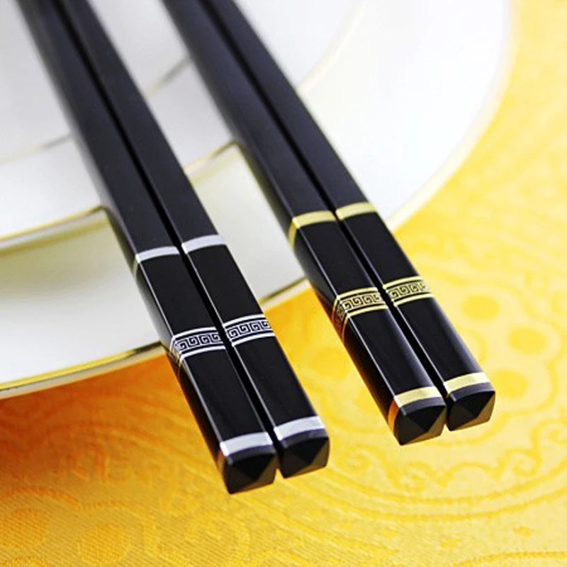 BalleenShiny роскошные палочки для еды, Нескользящие длинные палочки для суши, палочки для ресторана отеля, многоразовая посуда Хаши