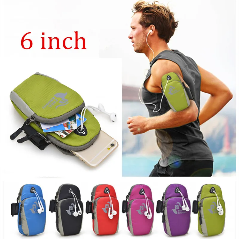 

Gym Workout Arm Band Bag for 6inch Mobile Phone Cards Keys Money Cigarette,Running Riding Sports Pocket Case with Hole for Music
