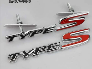 

Type S Grill + Rear Badge Emblem Red Black for Honda Civic Integra FN2 EP3 EK 42bs car sticker styling accessories