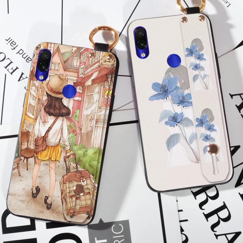 

Luxury Strap Case For XiaoMi Redmi Note 5 6 7 Pro Pretty Flower Holder Case For Redmi Go S2 Y2 / Mi A2 Lite Back Cover