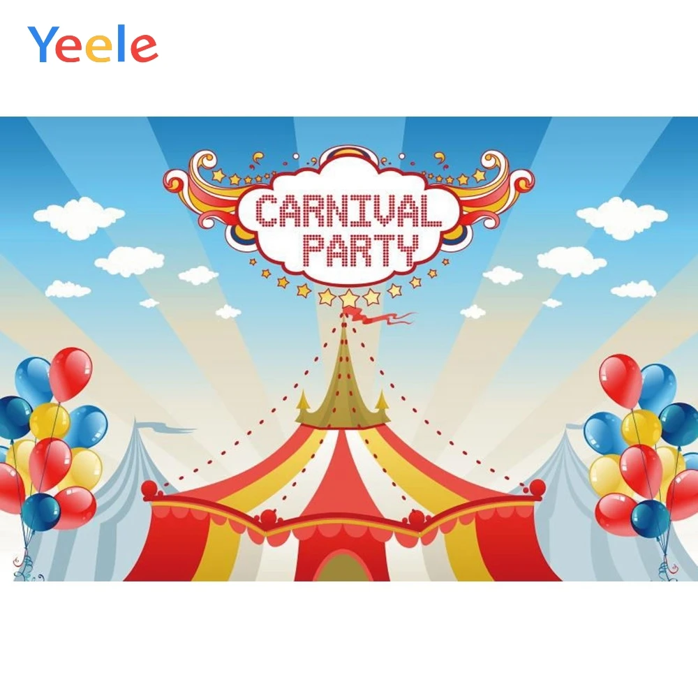 

Yeele Vinyl Circus balloons Children Birthday Party Photography Backdrops Carnival Photographic Backgrounds for Photo Studio