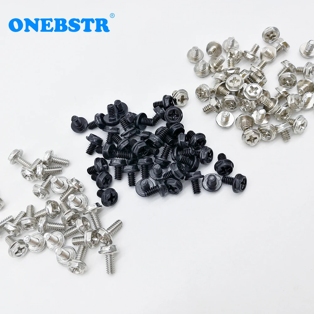 100Pcs/lot 6 32*5 6 8 Computer Case Screws Hexagon with Gasket Desktop