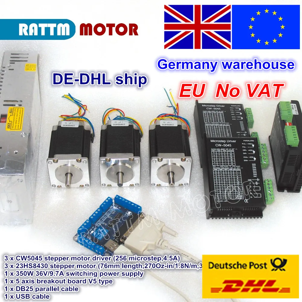 

From UK/free shipping 3 axis CNC controller kit 3 NEMA23 270 oz-in stepper motor&driver with 256 microstep and 4.5A current