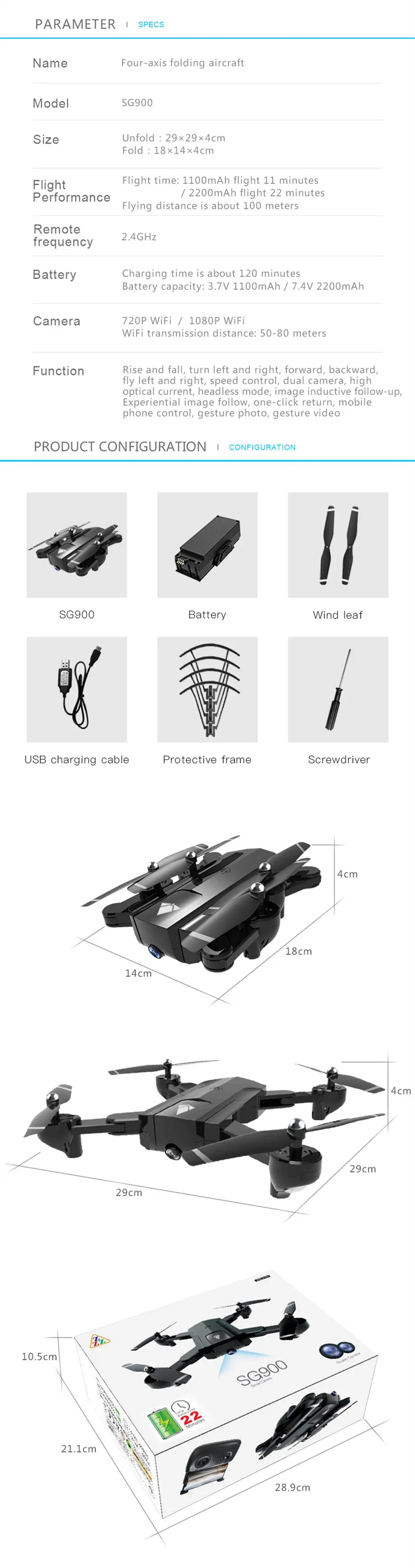 SG900 складной WiFi FPV с двойной камерой 720P HD Оптическое позиционирование потока сложенный Радиоуправляемый Дрон Квадрокоптер RTF черный Безголовый режим