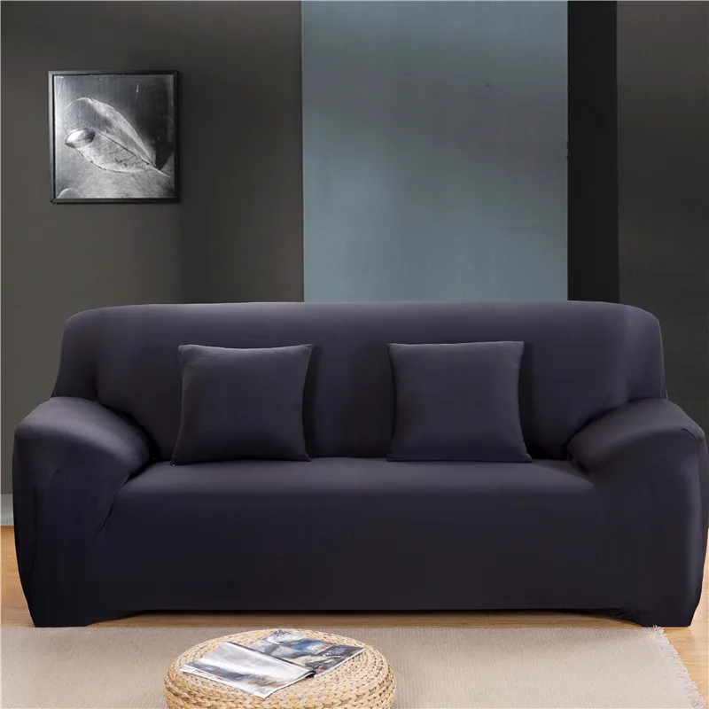 

Solid Color Stretch Sofa Covers Elastic Universal Sectional Throw Couch Corner Cover Cases for Living Room Furniture Armchairs