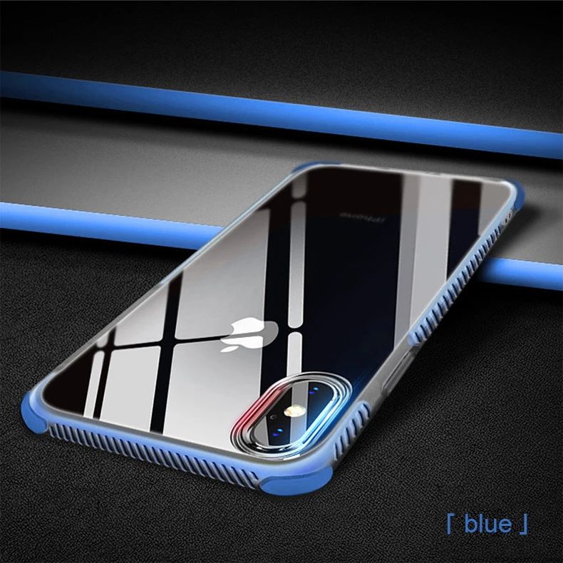 For Iphone 7 6 8 6S Plus Case Luxury Anti-knock Covers Transparent Soft TPU Clear Back Cover For Iphone X XS Max Phone Cases
