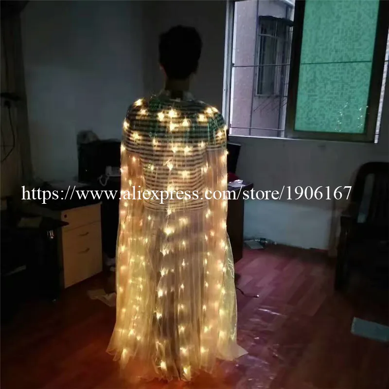 2017 Stafe Performance Prop Women Dancewear Girls DJ LED Wings Light Up Wings Belly Dance Wing Costume11