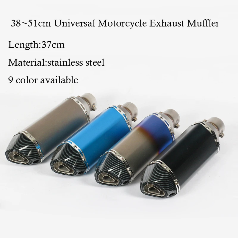 

Universal 38~51mm Motorcycle Exhaust Muffler with DB Killer Stainless Steel For Scooter Dirt Bike Muffler Pipe YZF600 R6