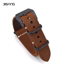 Brun straps-1PCS Haute qualité 20 MM 22 MM 24 MM 26 MM POUR bracelet Nato véritable bande de Montre en cuir POUR L’OTAN sangles montre bracelet