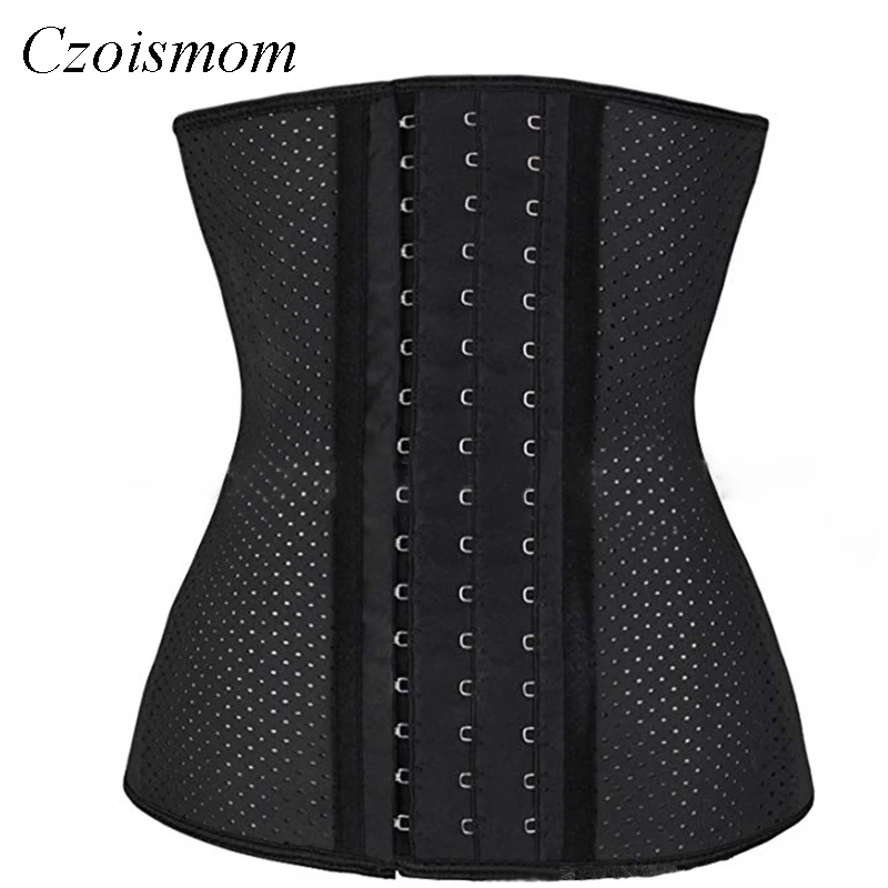 Summer Breathable Girdles 9 Bone Rubber Straps Bodice Waist Latex