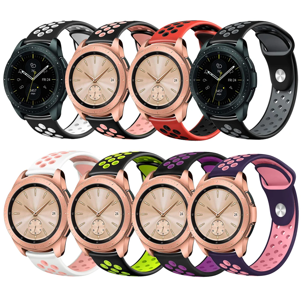 Силиконовый ремешок для Samsung Gear Sport 20 мм сменный мягкий дышащий Garmin Venu Move 3 Vivoactive HR
