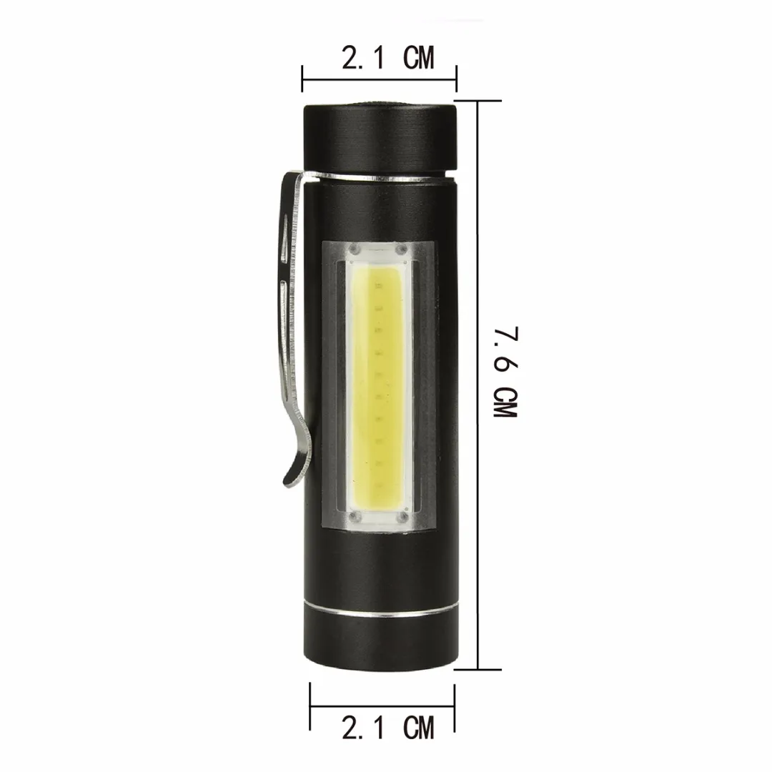 Super Portable Mini COB LED Flashlight 14500/AA Torch Working Pocket Pen Lamp With Clip Daily Waterproof Penlight