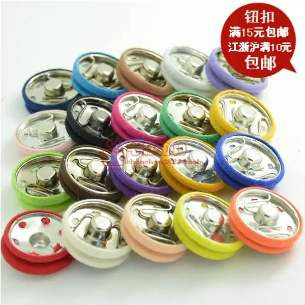 

20pcs/lot Round Fabric Covered Button Flatback Cloth Snap Button Jewelry Accessories for Handmade DIY Garment 18mm