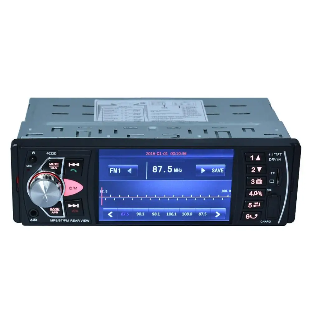

New 4.1 Inch MP5 Card Radio Player U Disk Support Reversing Video Camera Stereo Audio MP3 MP4 Player Bluetooth
