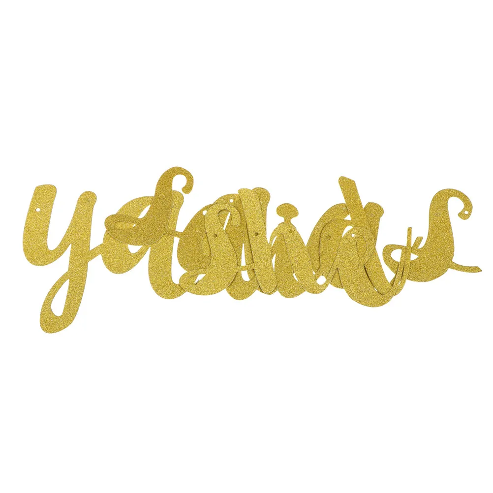 She Said Yaaas Banner Sparkly Gold Glitter Photo Backdrop Birthday Party Bachelorette Party Banner Decoration