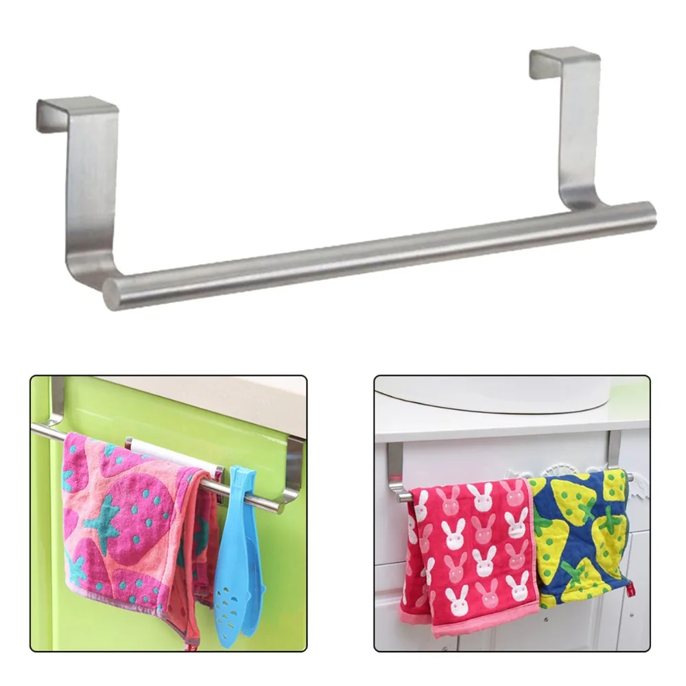 New Towel Bar Holder Hanger Over Door Kitchen Hook Drawer
