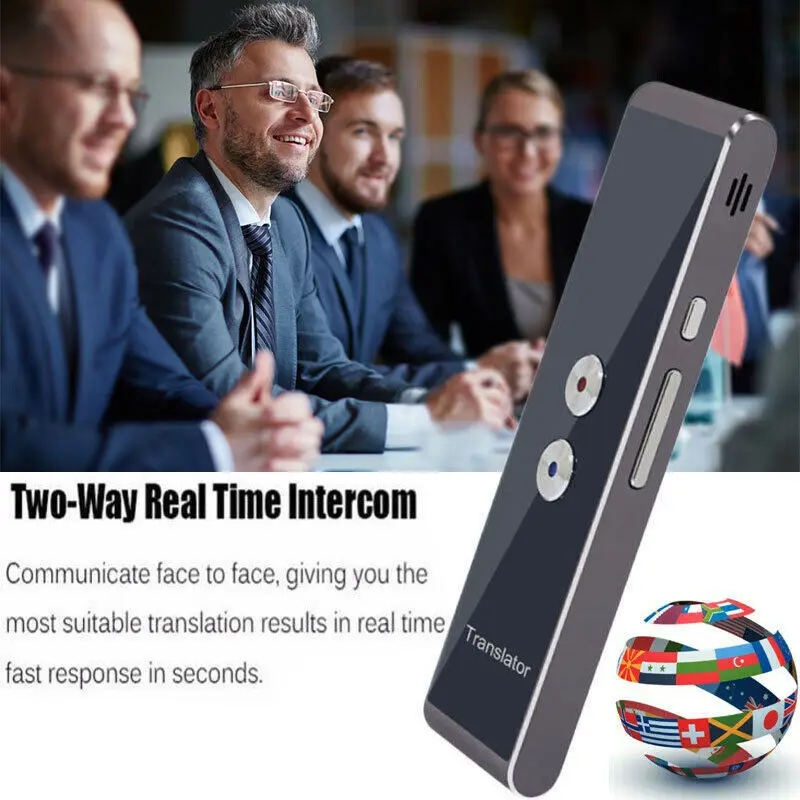 Tradutor de Voz Mais Novo Moda Instantânea Mini Portátil Bluetooth Wireles Intérprete Inteligente 40 Línguas Venda Quente 2020 t8