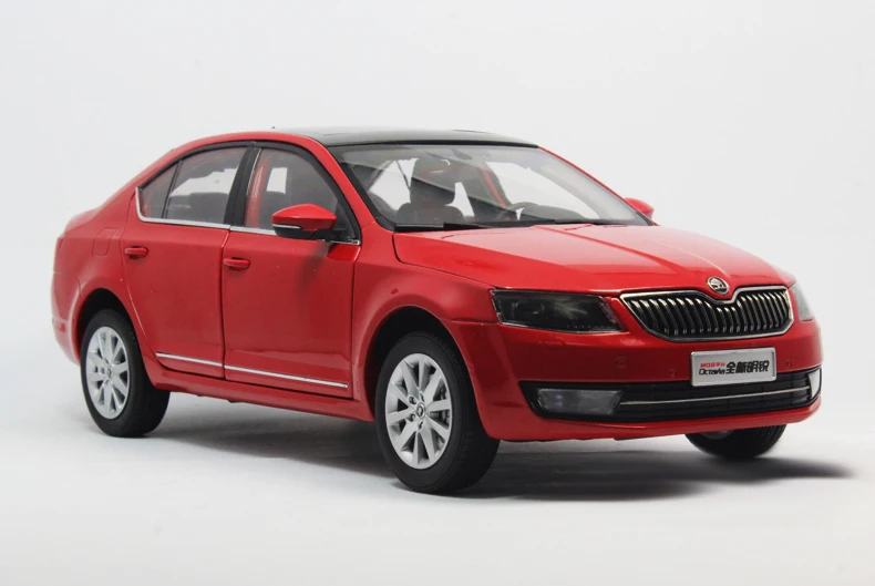 

1:18 Diecast Model for Skoda Octavia 2014 Red Liftback Alloy Toy Car Miniature Collection Gifts