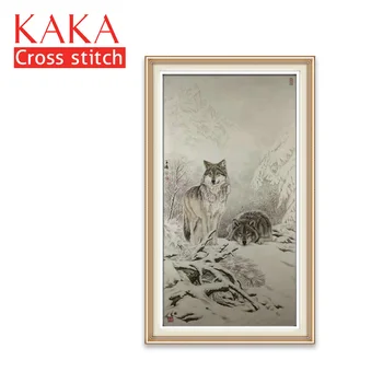 

Cross stitch kits,Embroidery needlework sets with printed pattern,11CT-canvas for Home Decor Painting,Animals Full NCKA049
