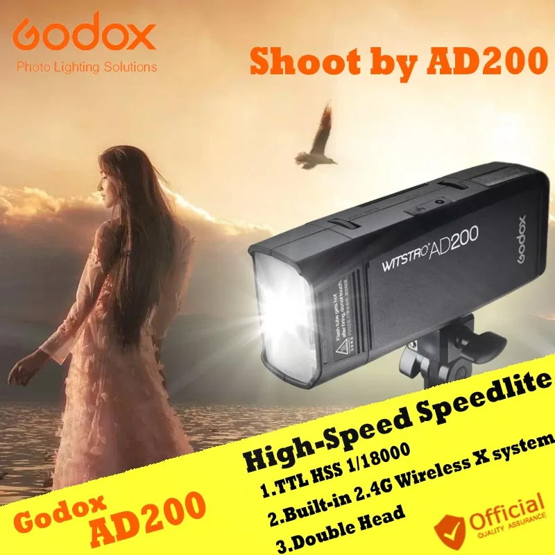 Вспышка GODOX AD200 TTL 2 4G HSS 1/8000s для Canon 6d 60d Nikon Sony Fuji Olympus Panasonic|flash light for canon|light canonfor canon |