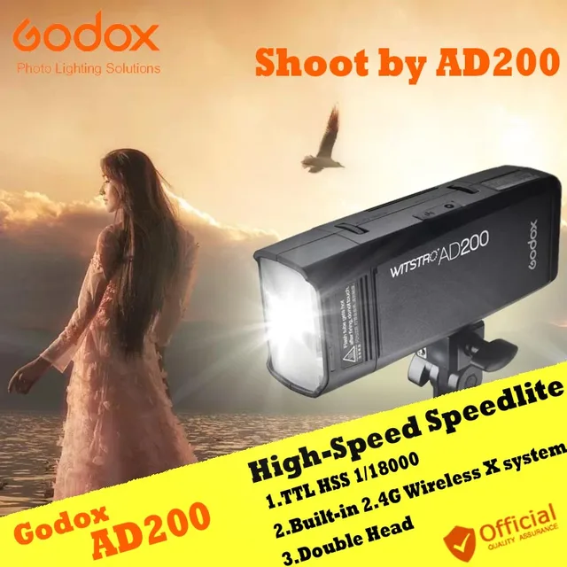 godox ad200 ttl 2 4g hss 1 8000s flush strobe flash light for canon