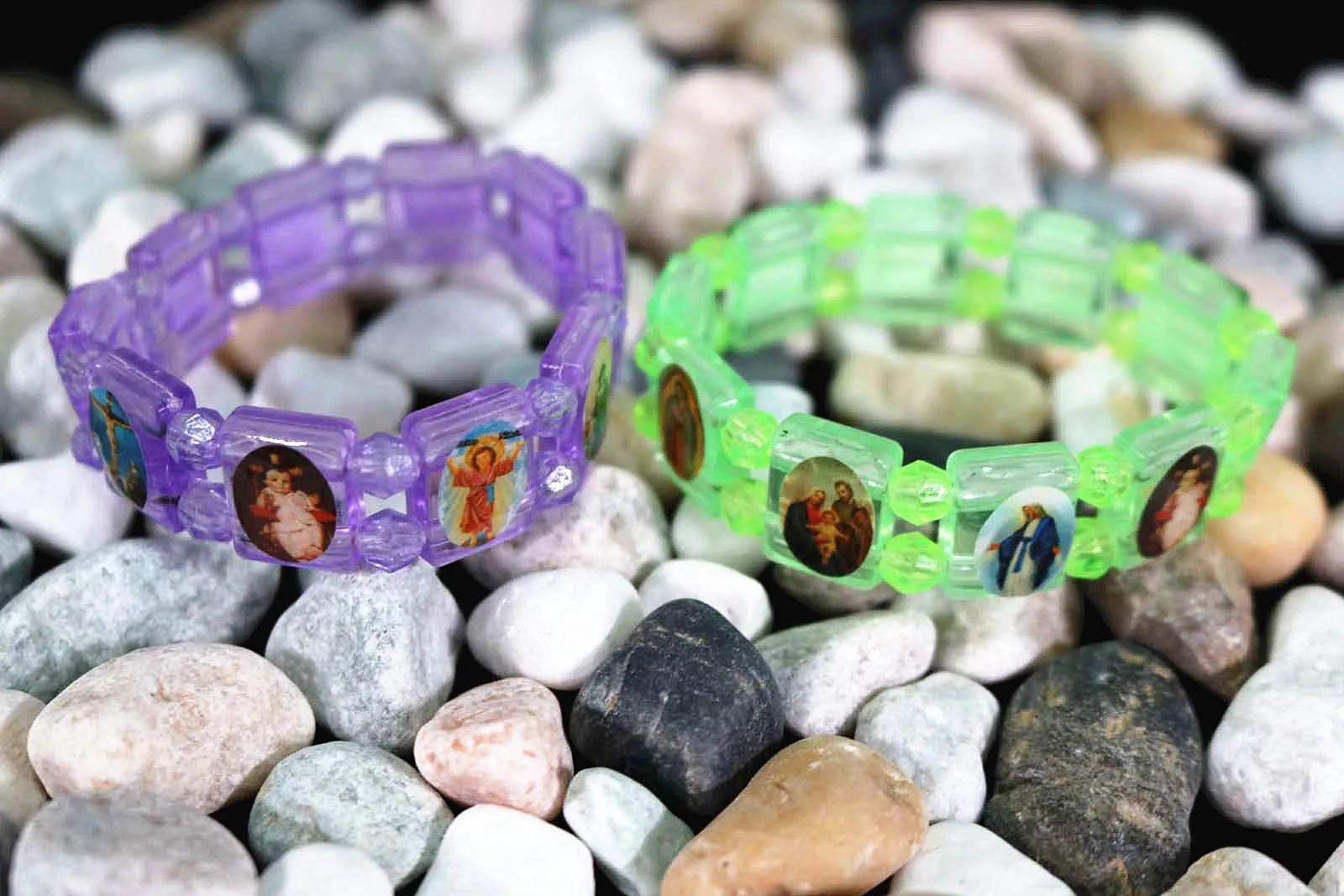 48 Pieces Religious Jesus Children Wearing Plastic Multicolored Bracelets. gift for kids, jewelry bracelet orb 6