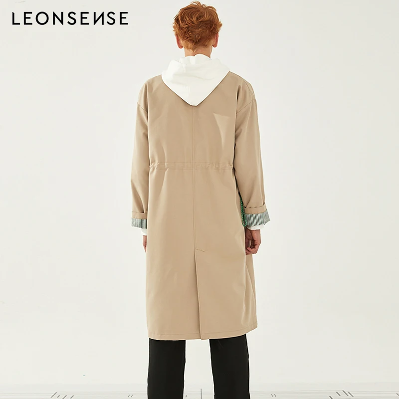 LEONSENSE New 2018 autumn winter Men lapel Single Breasted Long Coat Trench Coat Clothing Jackets & Coats British Style Overcoat LEONSENSE New 2018 autumn winter Men lapel Single Breasted Long Coat Trench Coat Clothing Jackets & Coats British Style Overcoat