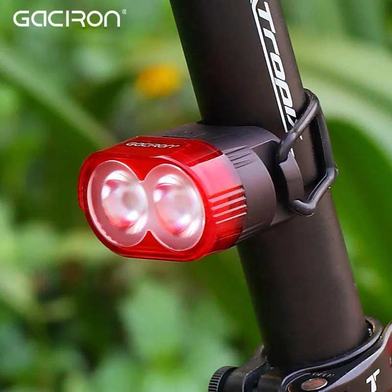 

Gaciron Cycling Smart Visual Warning Safety Light Bicycle LED Tail Light Bike Rear Lamp USB Charge 60Lumen W09 Aero Post Mount