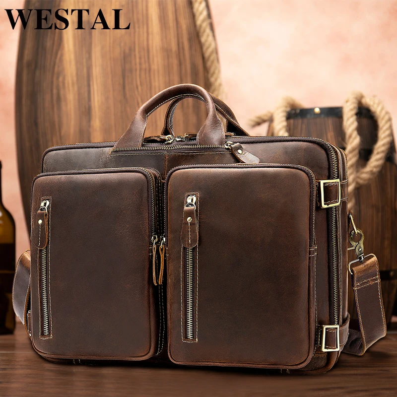 Echtem Tote Männer Schulter Business Aktentasche Für Tasche Leder Handtaschen Westal Dokument Vintage Computer Aus 432f4coffee tvpdnq