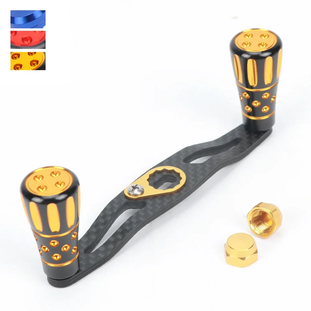 

JEKOSEN Carbon Fiber Fishing Reel Handle for Baitcasting Glod/Blue 35g/1.23oz