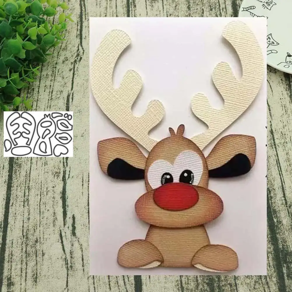 1 Set Deer Elk Design Carbon Steel Cutting Dies DIY Scrapbooking Emboss Paper Embossing Tool Cards Album Stencil Easy to Use | Дом и сад