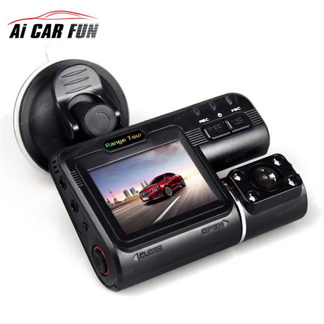

Dual Lens Car DVR Camera Recorder Dash Cam i1000S Black Box Full HD 1080P 140 Degree G-sensor with Rear View Dash Cam Camcorder