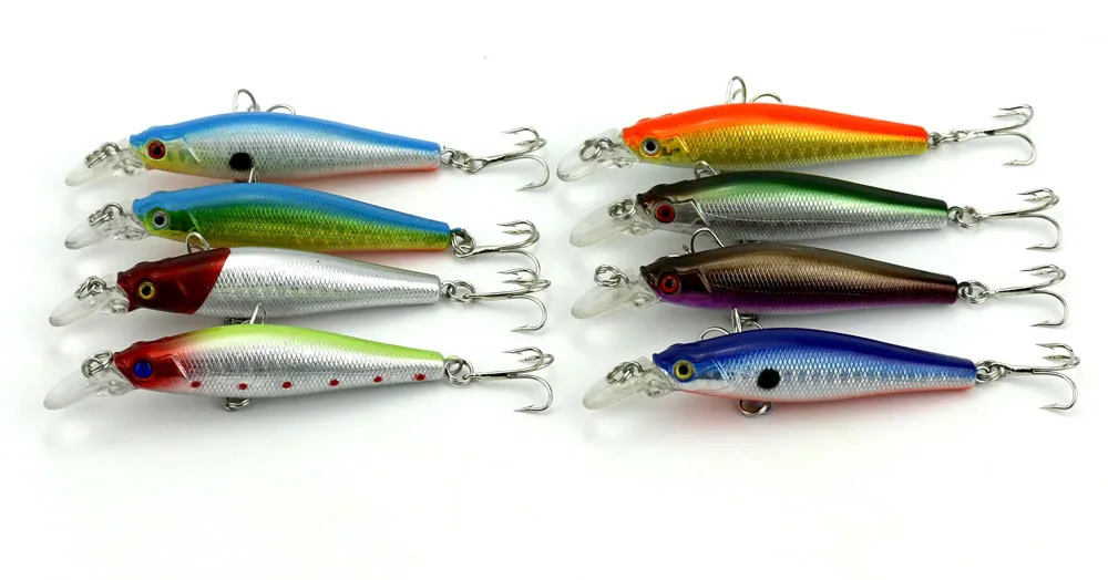 Iscas de Pesca Equipamento de Pesca Hot! Minnow Hard Bait 8.5 cm 8.9g 6 Gancho Dois Ganchos 5 Cores 50 Pcs Mi025 2020 85mm 2 2016 Hot! 85mm Minnow Hard Bait iscas
