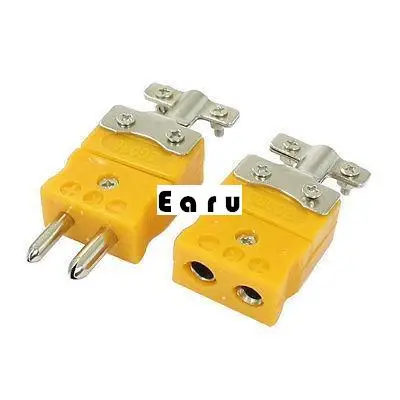 

2 Pcs Male to Female Plugs K Type Thermocouple Connector