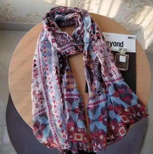 Модный дизайнерский брендовый женский летний шарф, испанская Цветочная шаль, женский шарф с принтом - Цвет: Золотой