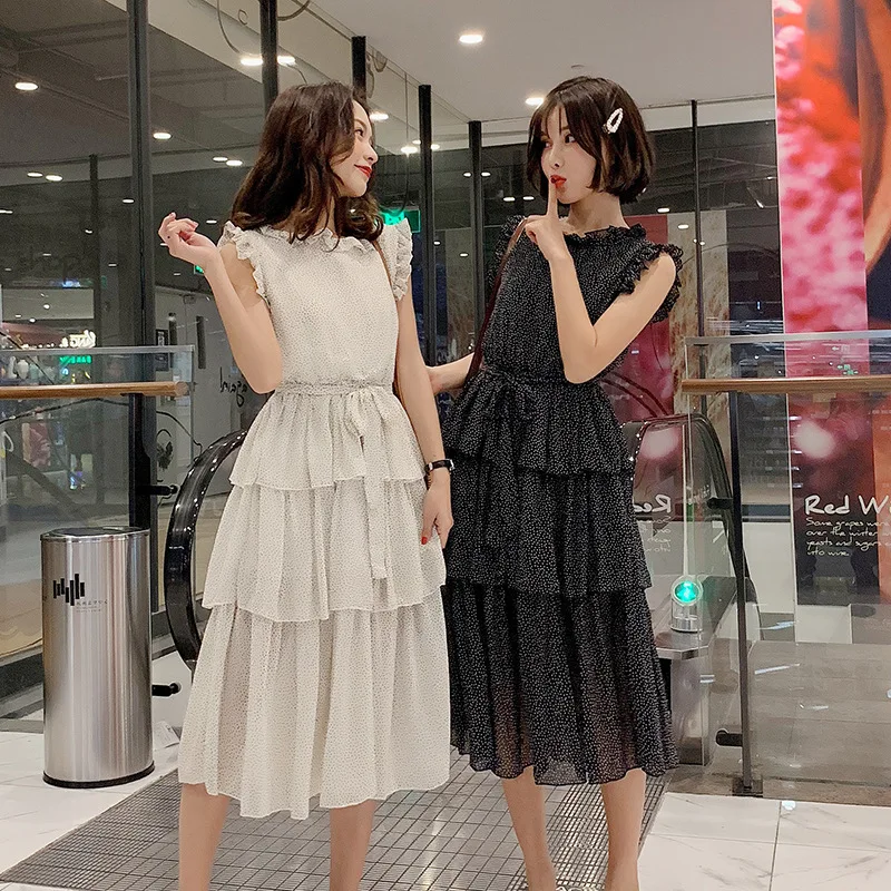 

sell through amazon Korea 2019 long wave point lotus leaf cake this wind platycodon grandiflorum ladies' dresses