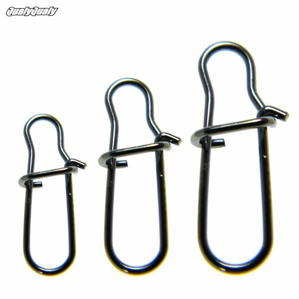 200Pcs/Lot Fishing Duo lock Snap Stainless Steel Safety Snaps Hooks