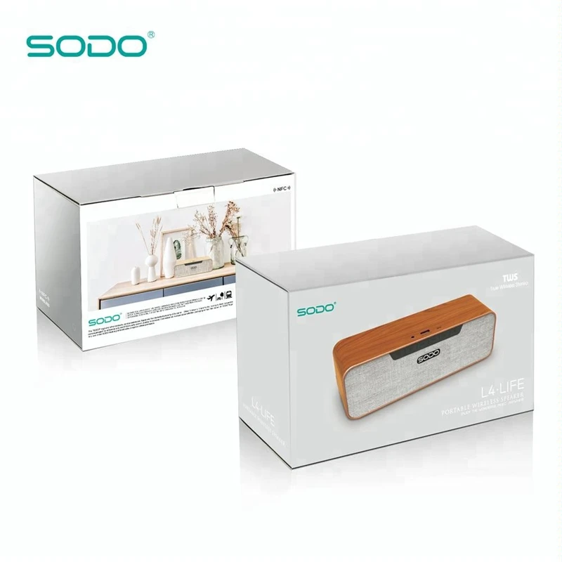 Bluetooth Колонка SODO L4 с деревянным рисунком V4.2 10 Вт улучшенная басовая карта FMTF MP3 MP4