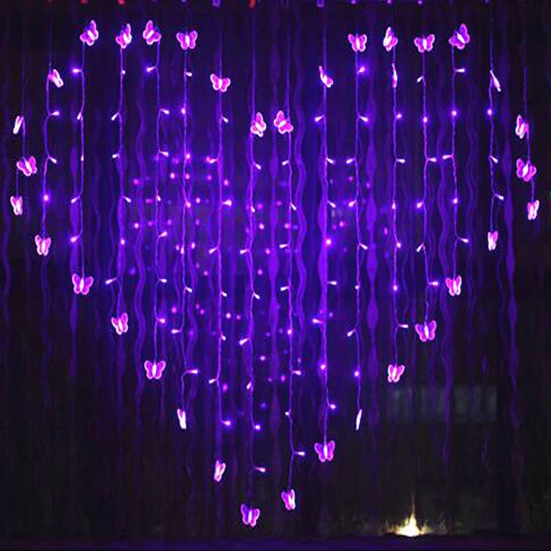 base Enderezar Resaltar YIYANG 2x1,6 m forma de mariposa LED cadena luces 34 corazones luces  Multicolor vacaciones boda decoración cortina lámparas EU reino Unido  es|Cadena LED| - AliExpress