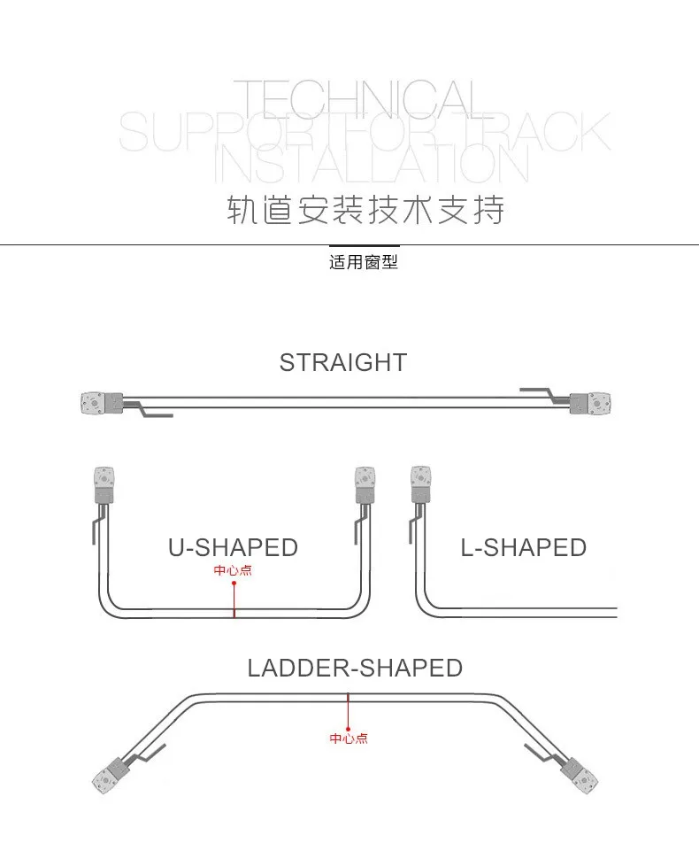 S-type wave curtain motorized electric curtain rail, KT82TS, 4 wires motor