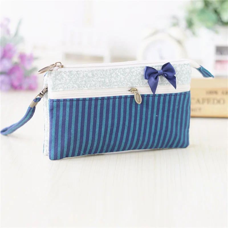 

Cotton striped bow women's mini handbags ladies day clutches bags female small phone money pouches bolsas bolsos for girls