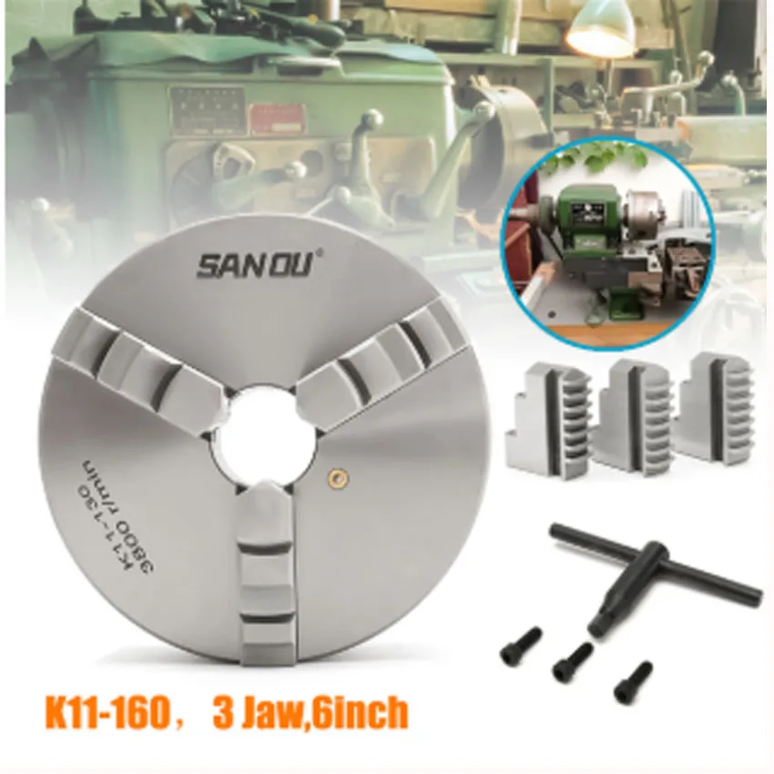 Endurecido para Ferramentas de Curvatura Mandíbula Torno Rolo Chuck Auto Centralização Sul K11-130 3