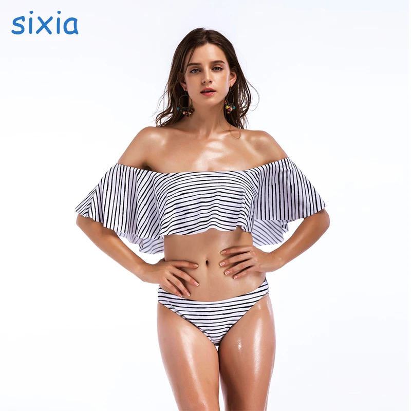 Push Up Bikinis Set Swimwear Women High Waist Bikini Mujer Sexy Swimwear Bandeau female Swimsuit 2018 white bathing suit women