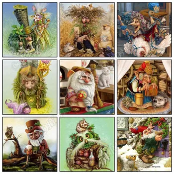

Diamond Embroidery Elder Dwarves Picture of Rhinestones Full Square / Round Diamond Mosaic Cross Stitch Kits Home Decor Crafts