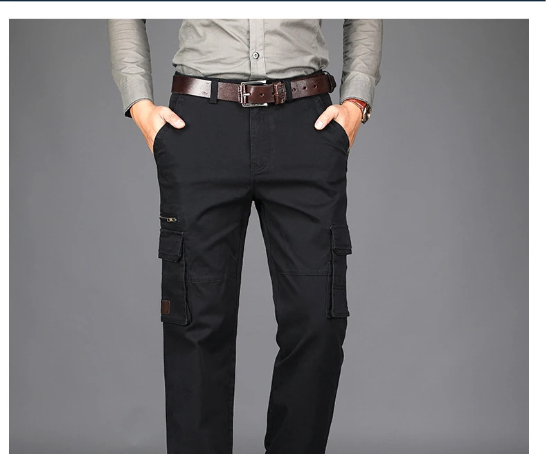 Новинка, мужские тактические повседневные штаны с карманами из хлопка размера плюс, рабочие штаны, 5 цветов 5XL