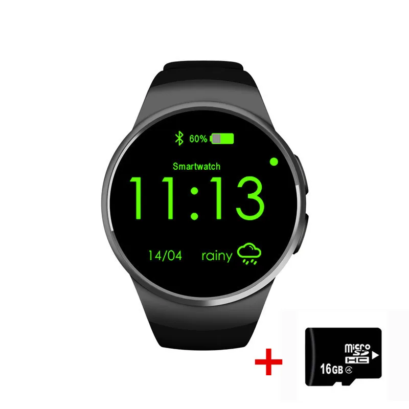 KOSPET KW18 for samsung gear s2 Bluetooth Smart Watch Support Heart Rate Monitor Smartwatch for apple huawei Android IOS watch - Цвет: black add 16GB