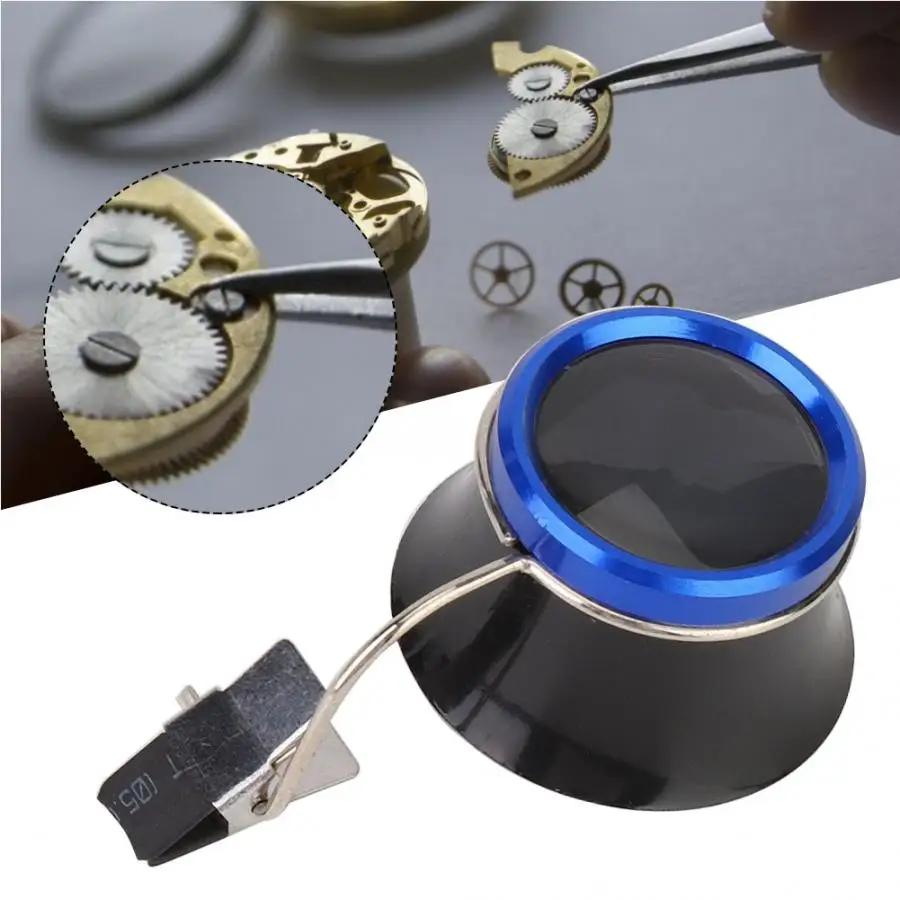 

Professional 10X Jewelry Magnifying Glass With the Clip Portable Watch Jewelry Magnifier Repair Accessory Tool for Jeweler